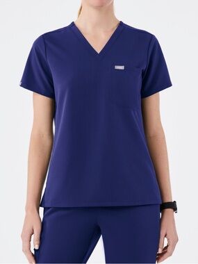 Figs Limited Edition Catarina Scrub Top Sapphire Blue Medium